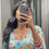 Thumbnail: Turquoise Printed Long Dress with Dupp- Size 38
