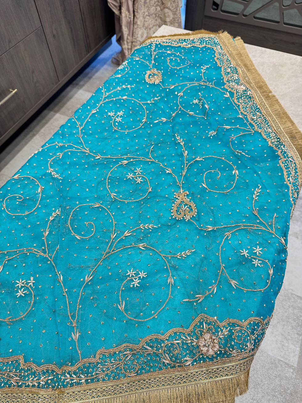 Thumbnail: Turquoise Unstitched Salwar Suit