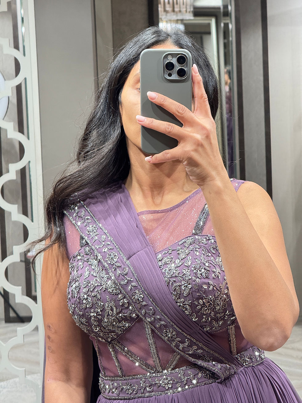 Thumbnail: Purple Long Dress - Size 38