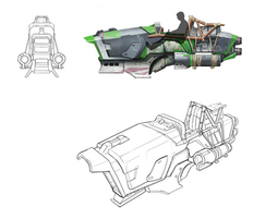 2D Art Concept modern Hovercraft