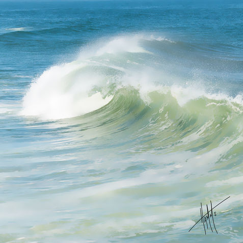 Bright wisp on wave photograph printed on canvas with archival pigment ink.  Superior Quality