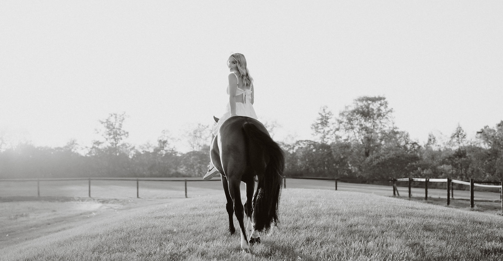 fyvie studios horse and rider sunset session burlington