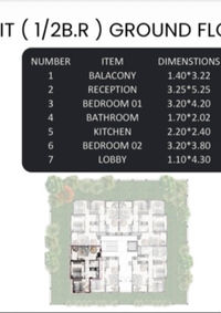 Pianta primo piano trilocale in vendita a Port Ghalib - Al Samman