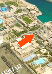Pianta del complesso Larimar Villas in relazione al centro di Port Ghalib