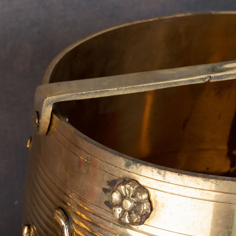 Thumbnail: Handcrafted Brass Ritual Vessel for Storing Rice