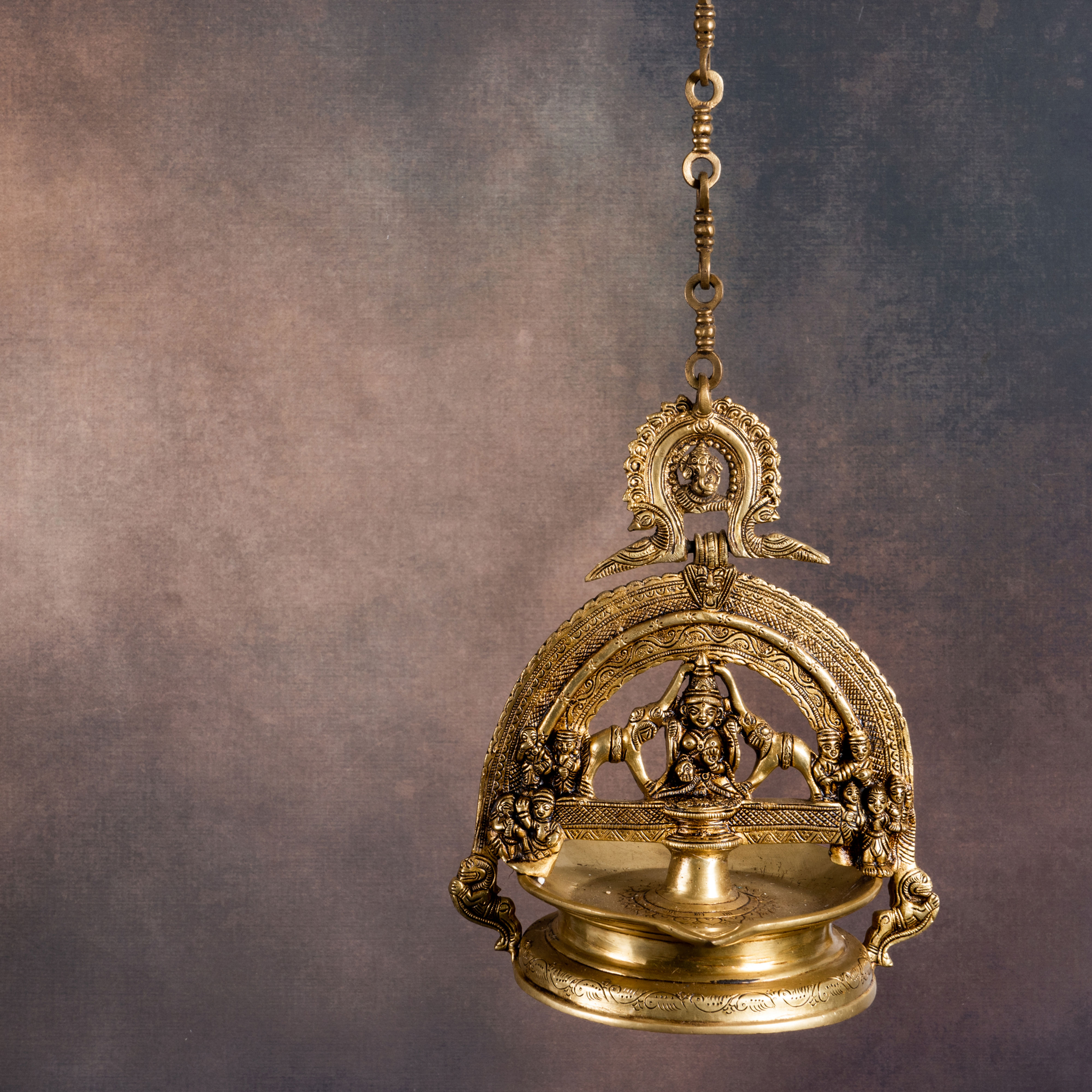 Brass Superfine Goddess Gajalakshmi Wall Hanging Lamp