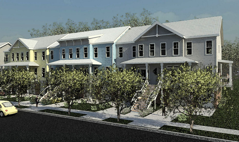 Triple Rowhouse streetscape