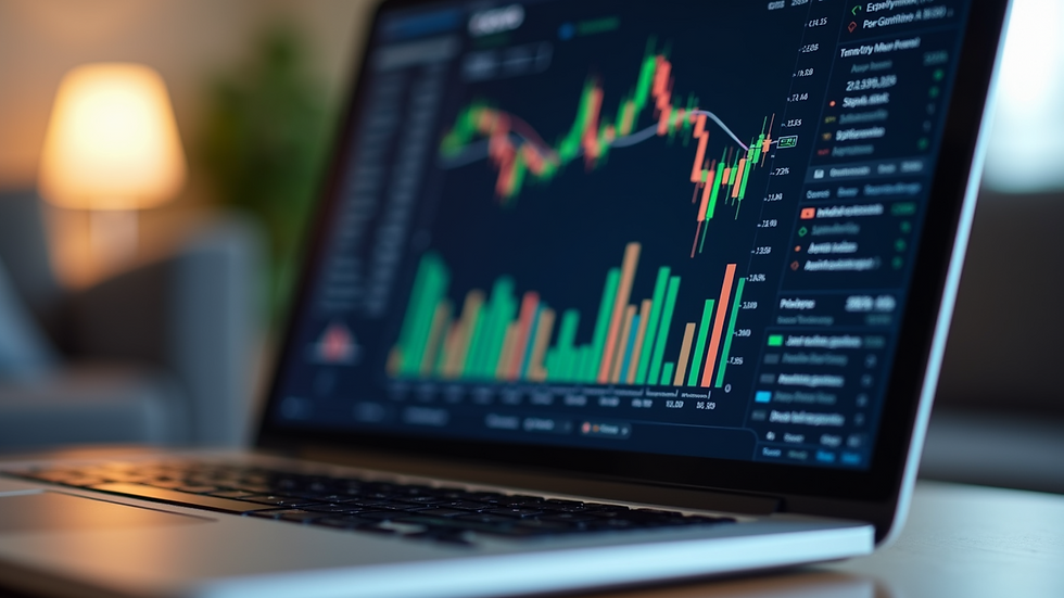Close-up view of a laptop screen showing real estate market data