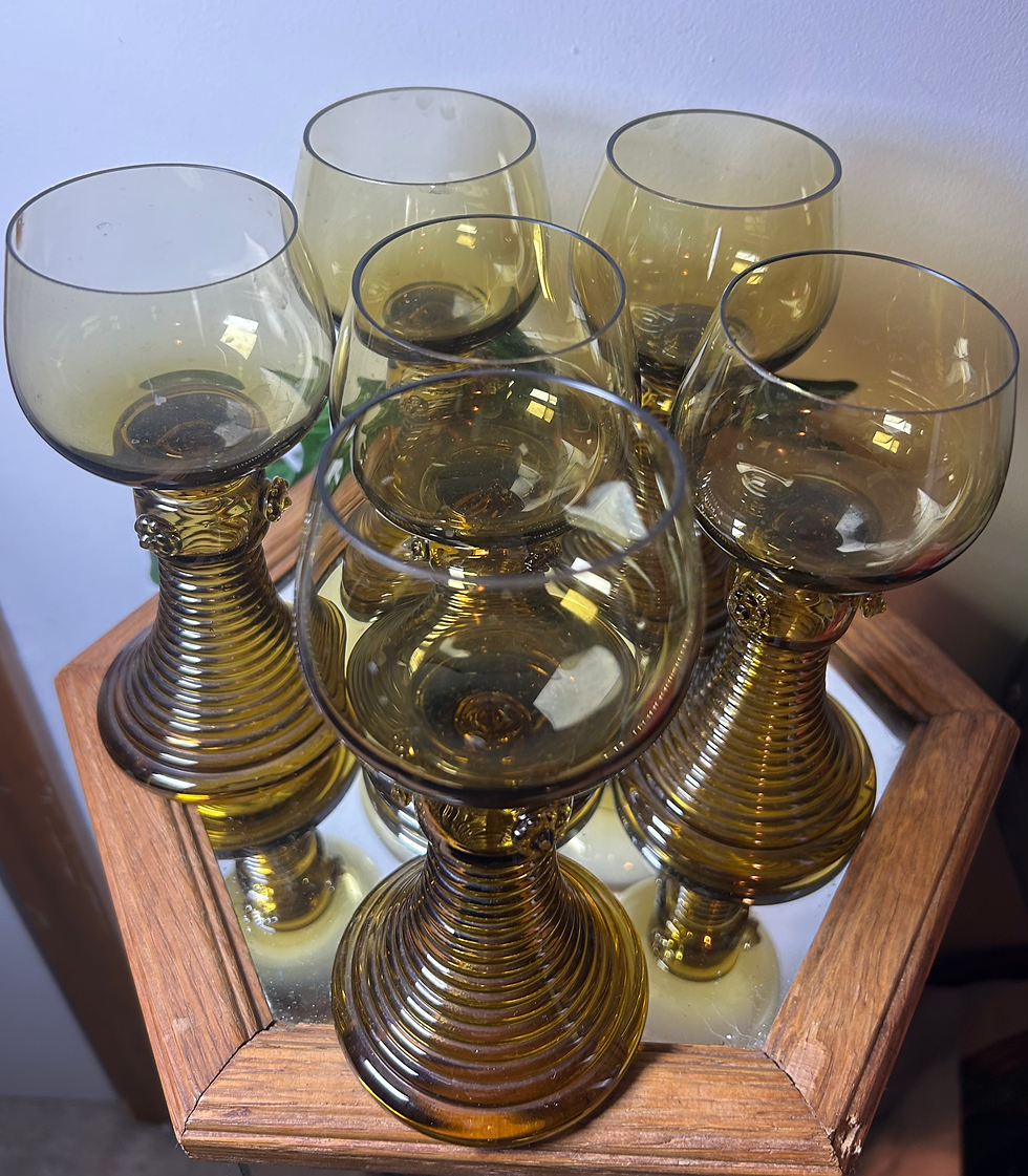 Thumbnail: Vintage German Wine Glasses, Set of 6
