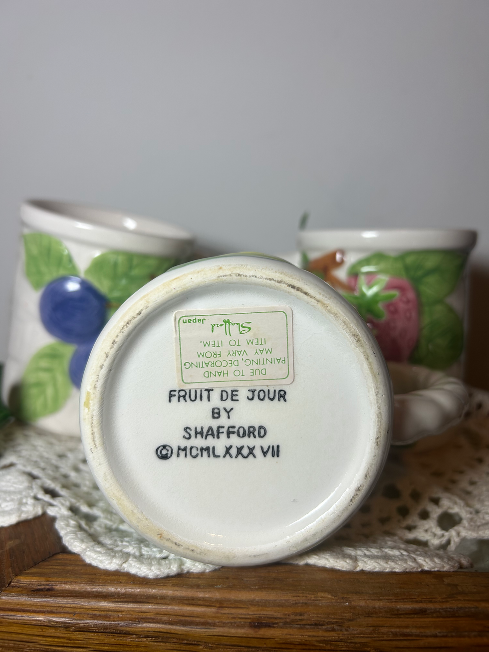 Thumbnail: Vintage Fruit De Jour 1987 Shafford Mugs 
