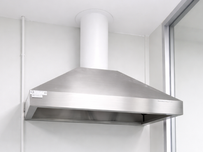 Stainless steel laboratory fume hood installation