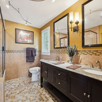 Luxurious primary bath in the waterfront property at 259 South Prospect in Crescent City listed by Margaret Zahner
