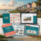 Fernandina Beach Intermediate Kit mockup with content calendar and performance dashboard by Imagine Media.
