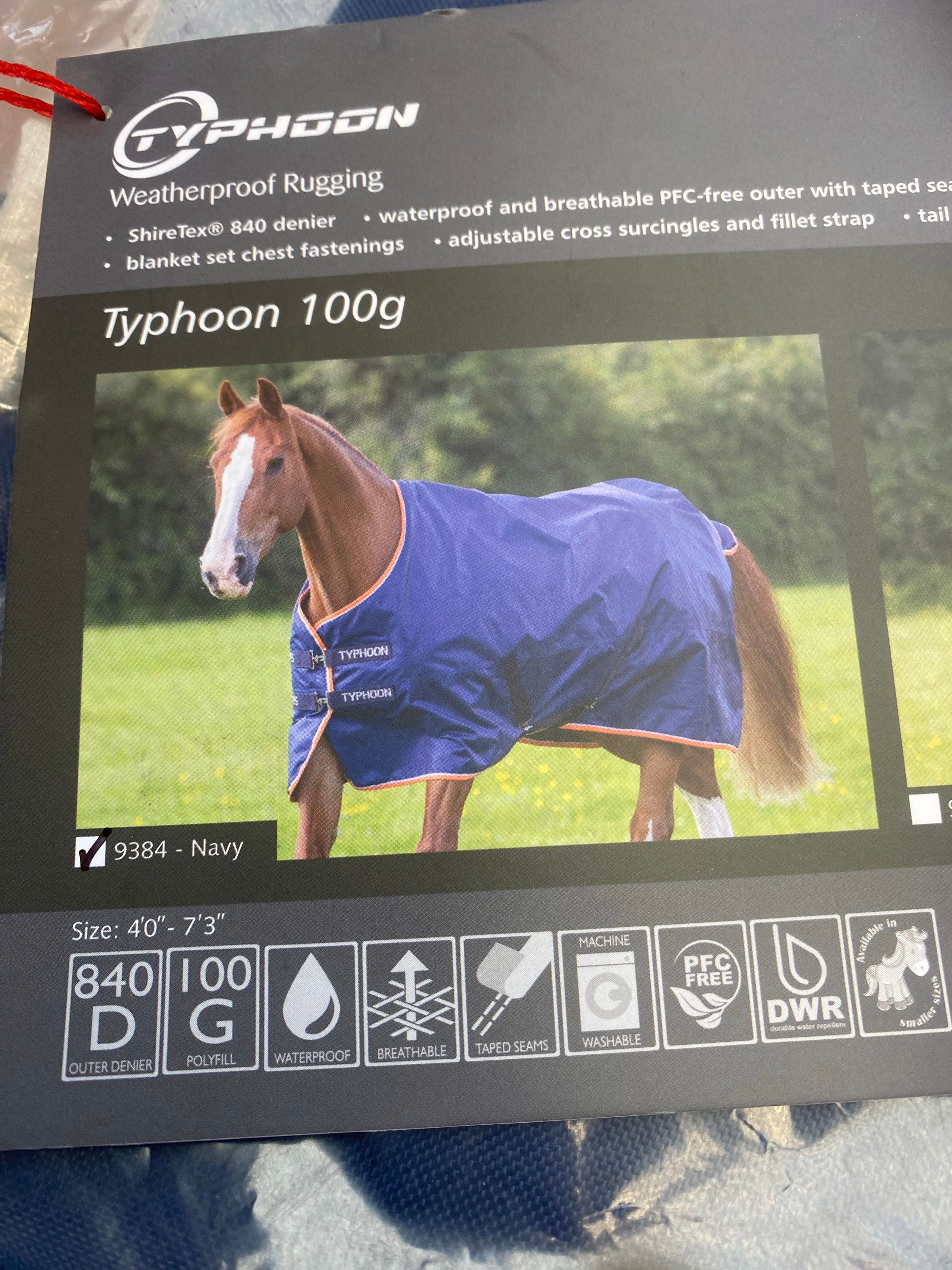 NEW 6’ shires typhoon turnout standard neck 100g