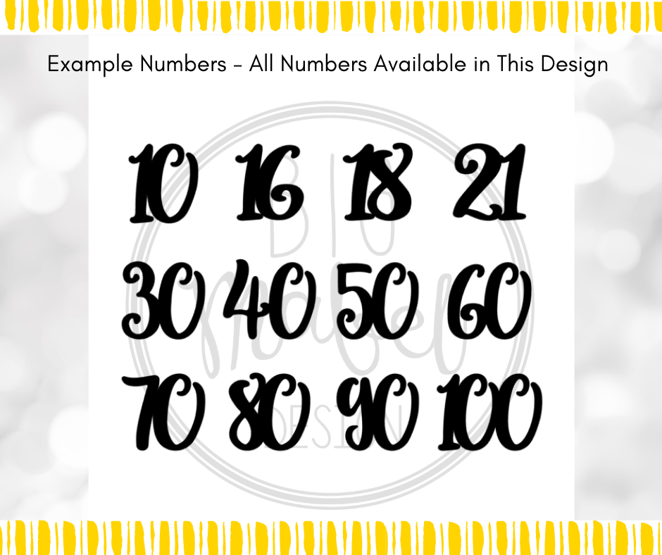 Thumbnail: Number Cake Topper (Winter font)