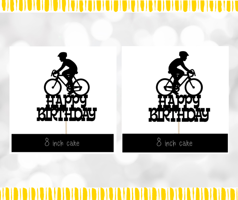 Thumbnail: Road Bike Happy Birthday Cake Topper