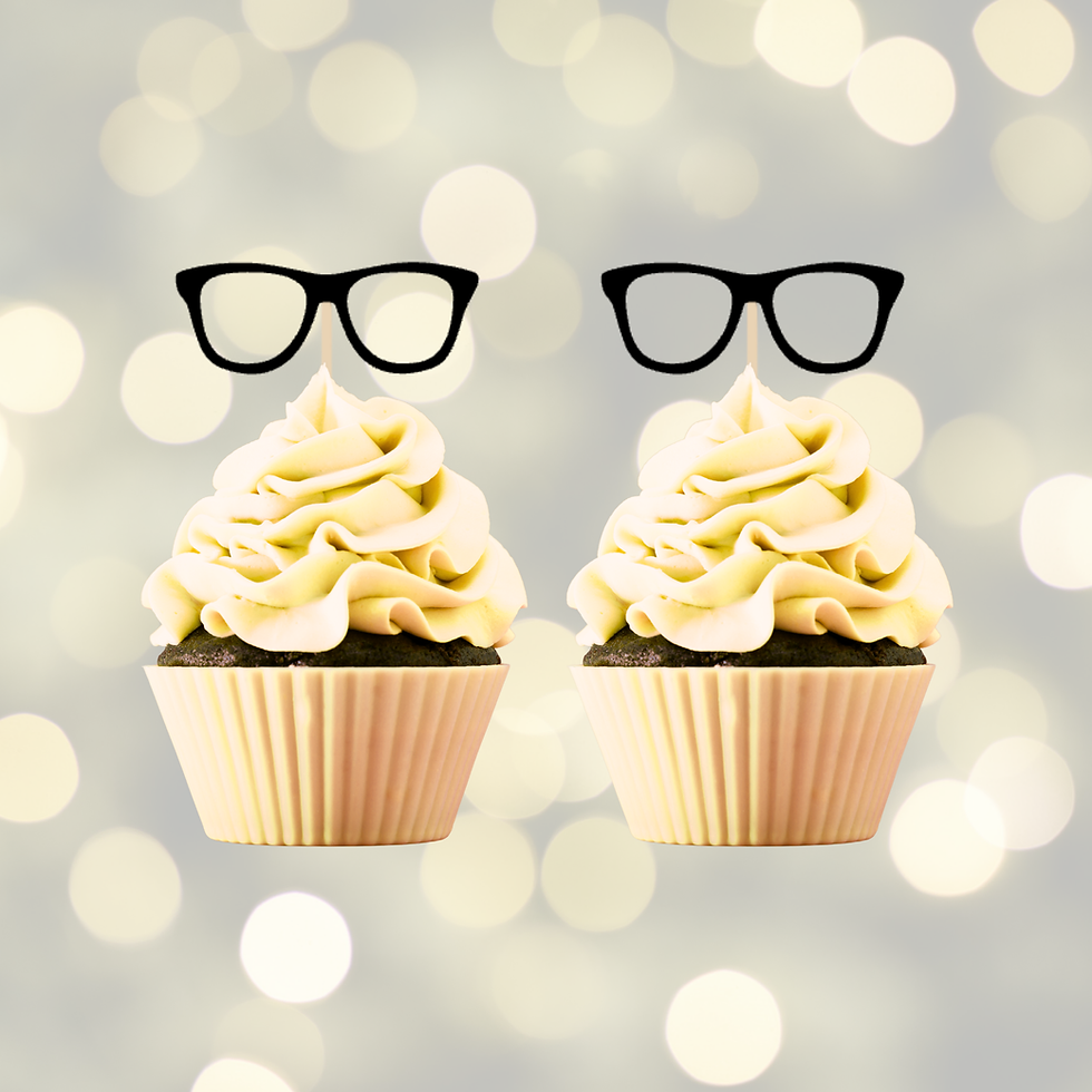 Thumbnail: Square Spectacles/Glasses Cupcake Topper Set