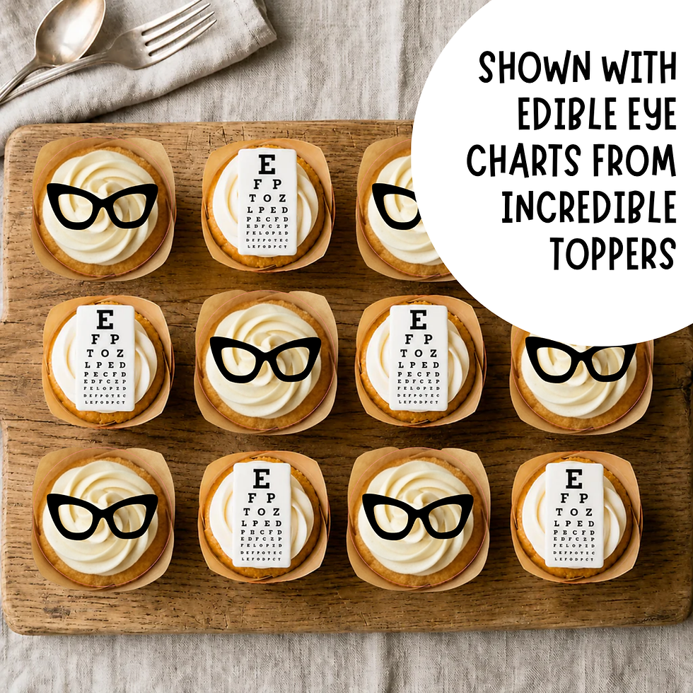Thumbnail: Cat Eye Spectacles/Glasses Cupcake Topper Set