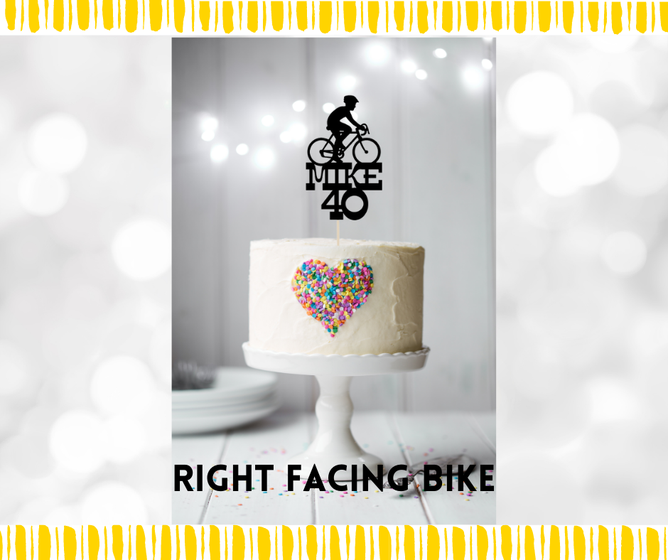 Thumbnail: Road Bike with Name & Age Cake Topper