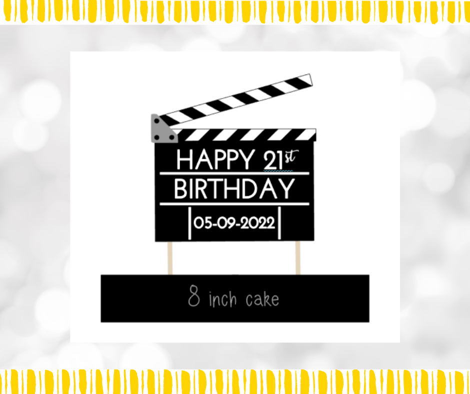 Thumbnail: Clapperboard (Design 1) Cake Topper