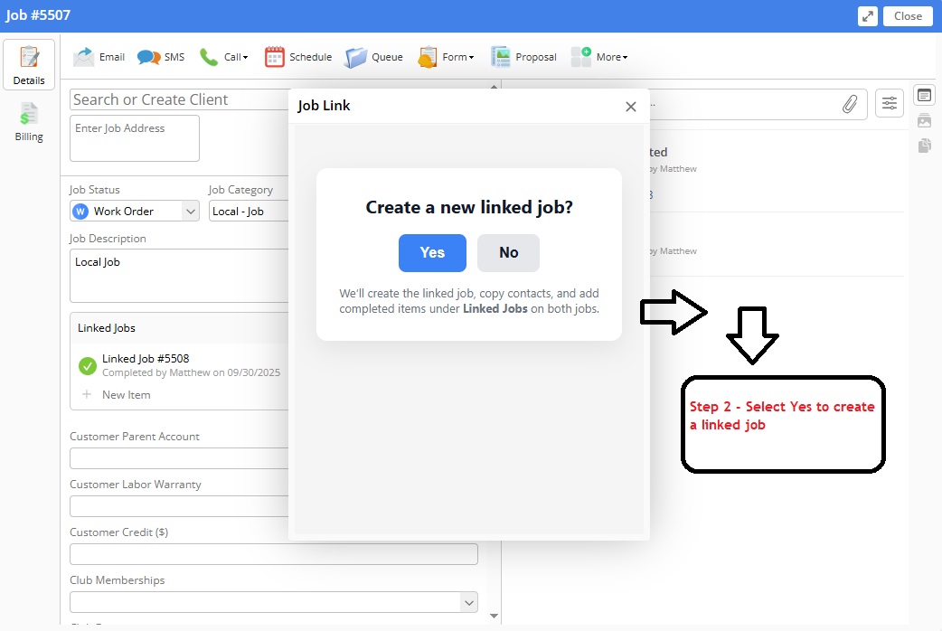 Step 2: Click Yes or No