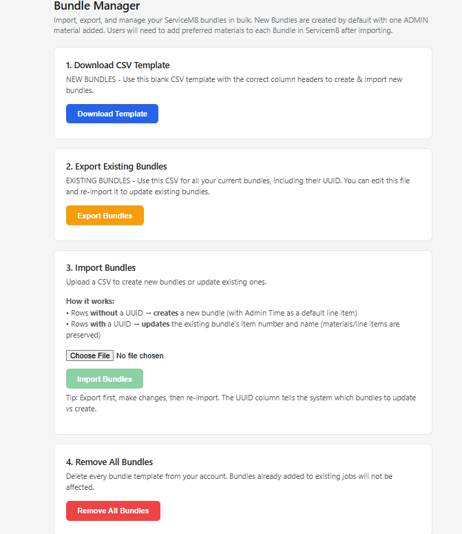 Step 1: Open Bundle Manager