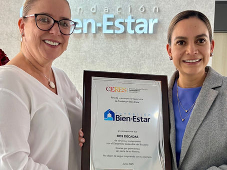 CERES entregó reconocimiento a FUNDACIÓN BIEN-ESTAR por sus 20 años de vida institucional