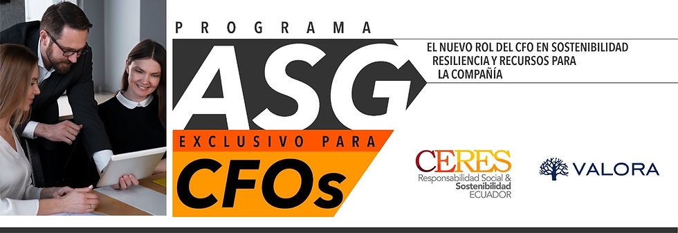 Programa ASG EXCLUSIVO PARA CFOs: El nuevo rol del CFO en sostenibilidad, resiliencia y recursos para la compañía.