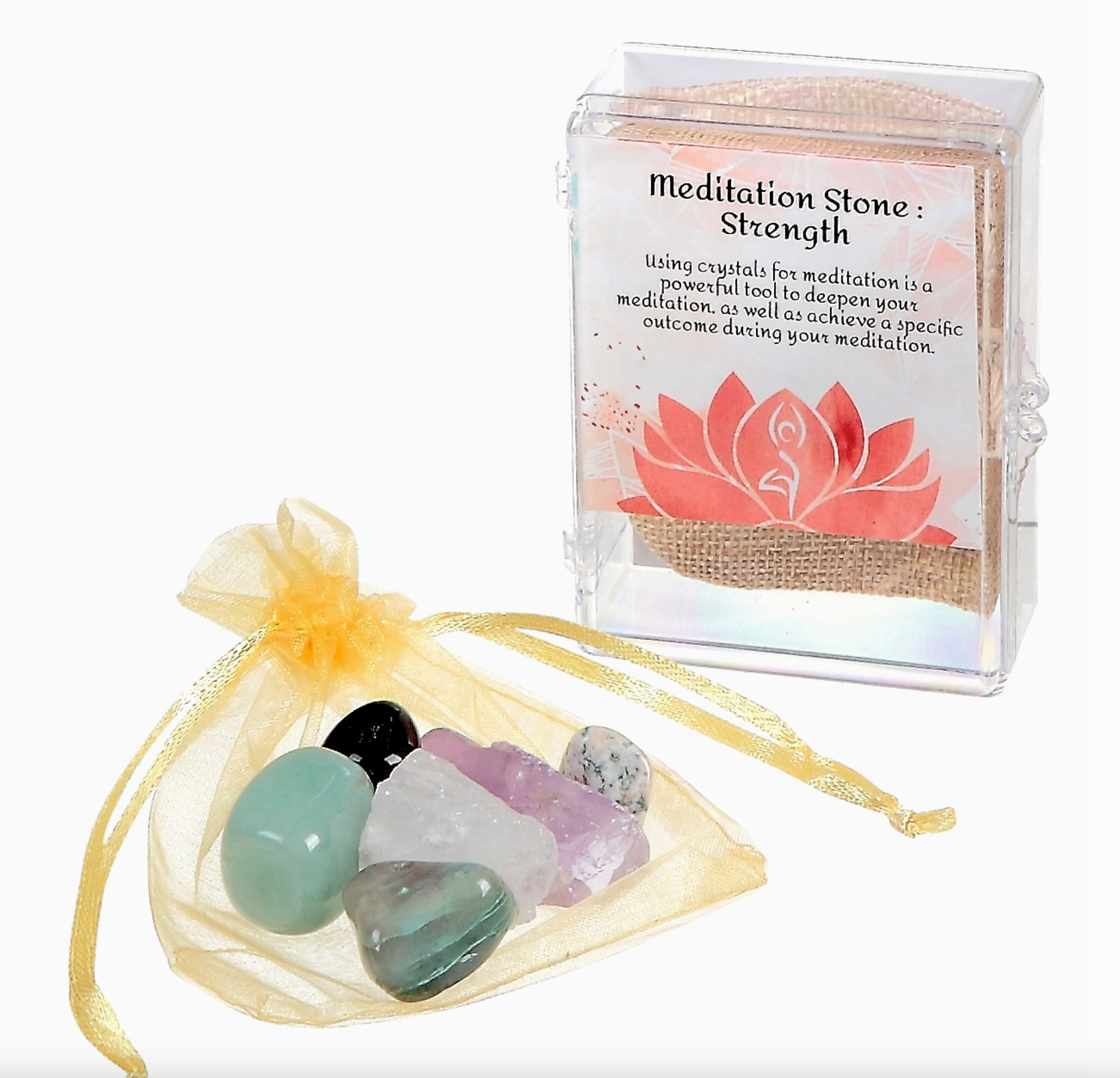 Strength Crystal Kit with intention card for empowerment