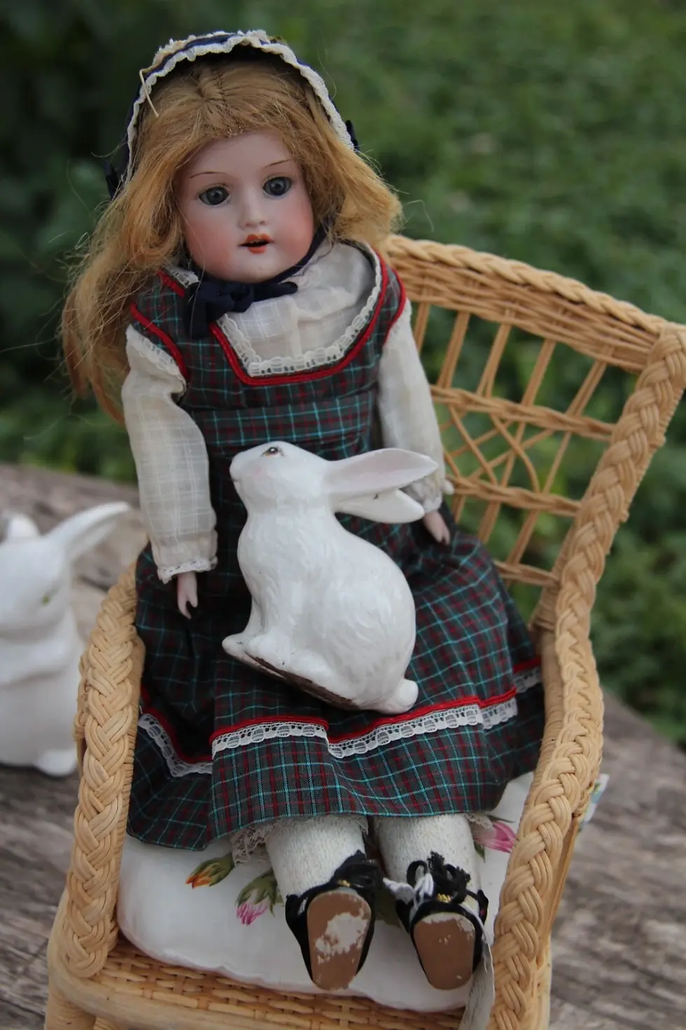 Thumbnail: 14.5" Antique German Bisque Doll AM 370 7/0 DP Armand Marseille Leather Body 563