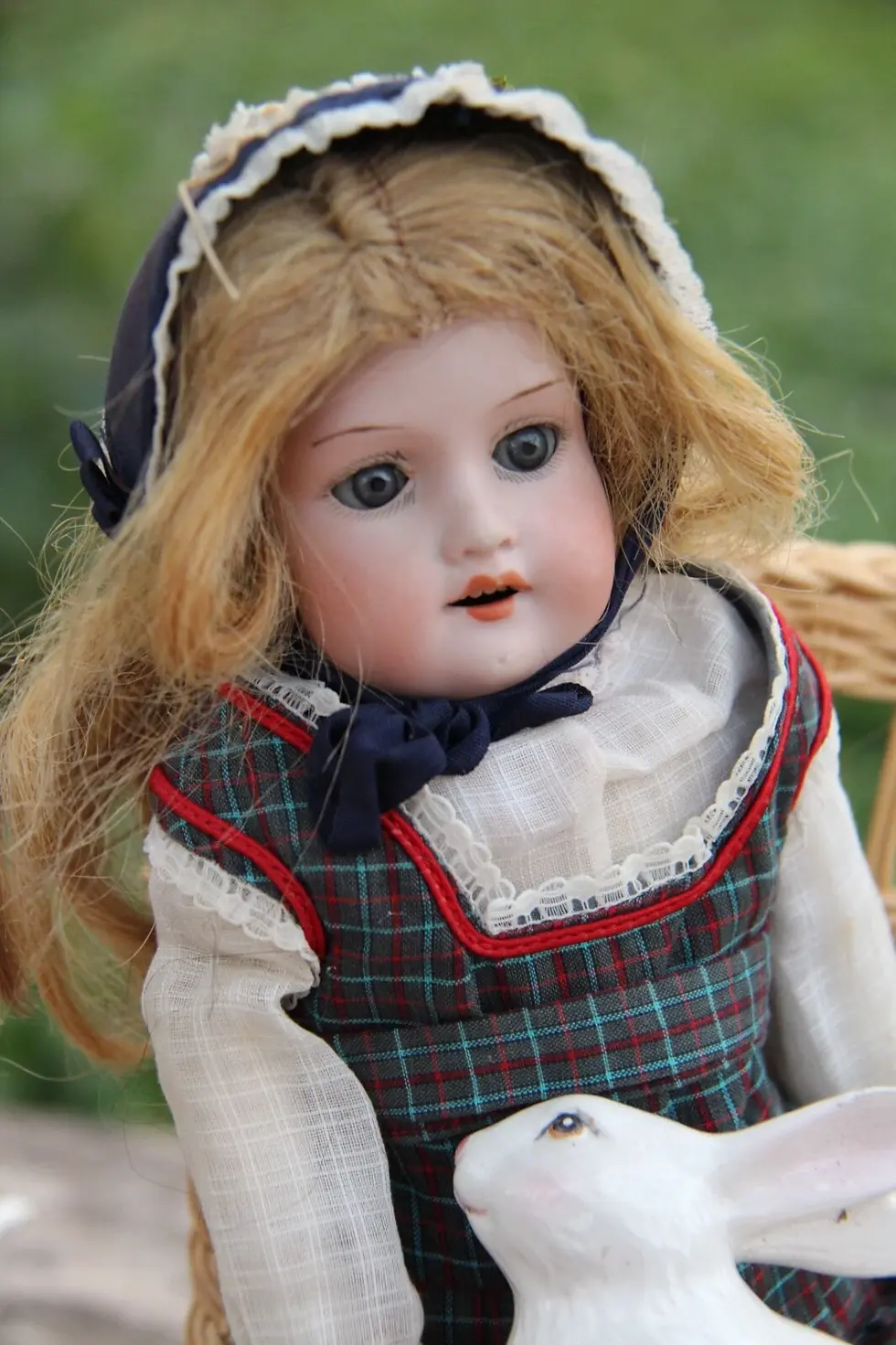 Thumbnail: 14.5" Antique German Bisque Doll AM 370 7/0 DP Armand Marseille Leather Body 563