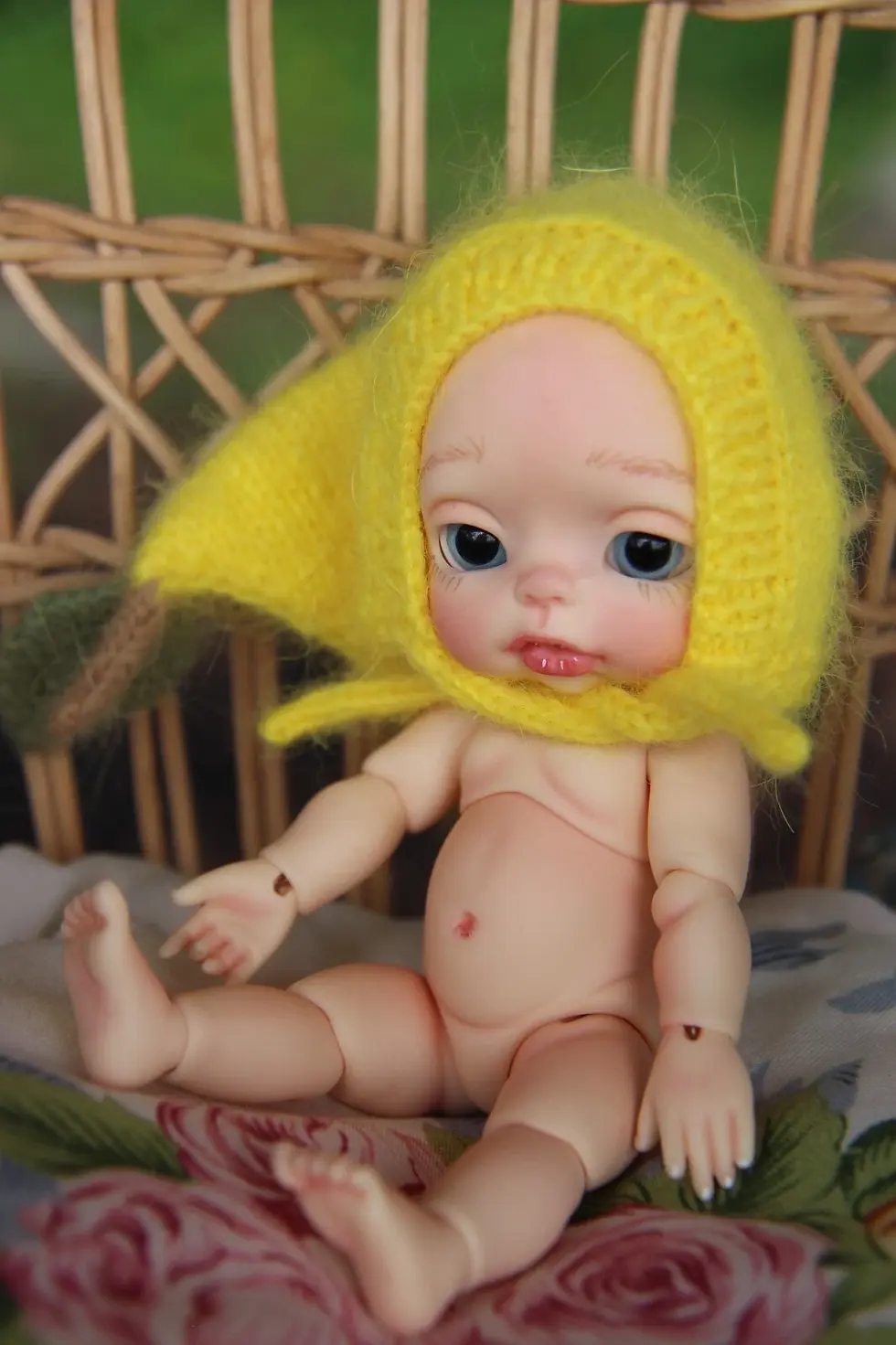 Thumbnail: OOAK BJD Baby Doll 5", Obitsu 1/12~Mini BJD~ 5"~by iCUKLA~baby for Paola Reina