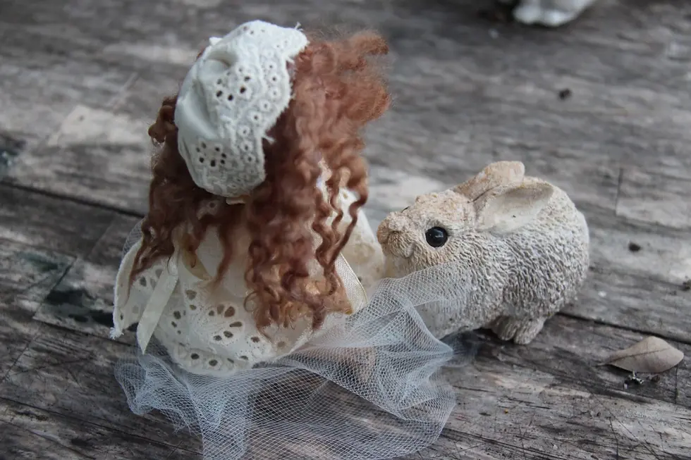 Thumbnail: Handmade clothes and wig for 7" antique doll ~trebor