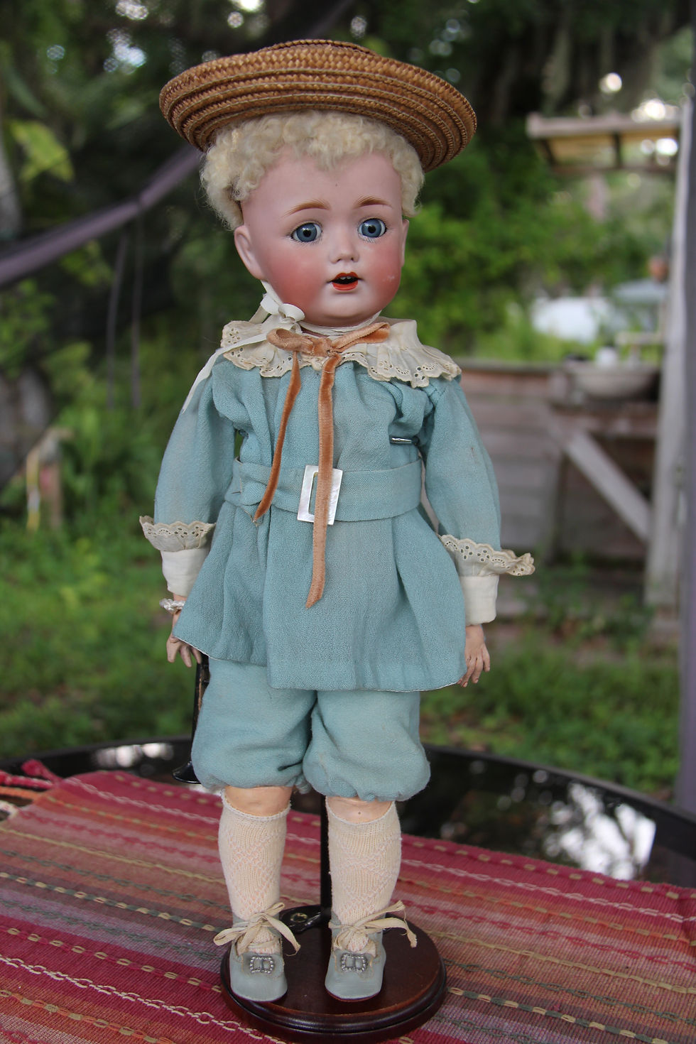 Thumbnail: Antique Kestner 260 Flirty Eye Character Boy Doll 16" German Bisque Fauntleroy