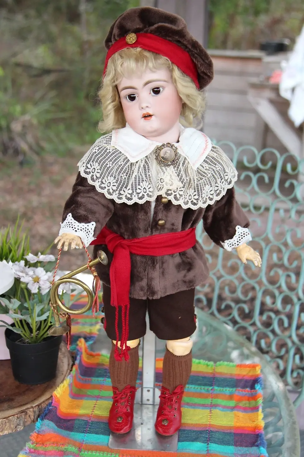 Thumbnail: Antique 21” Simon & Halbig 1079 DEP Boy – Little Lord Fauntleroy Outfit •