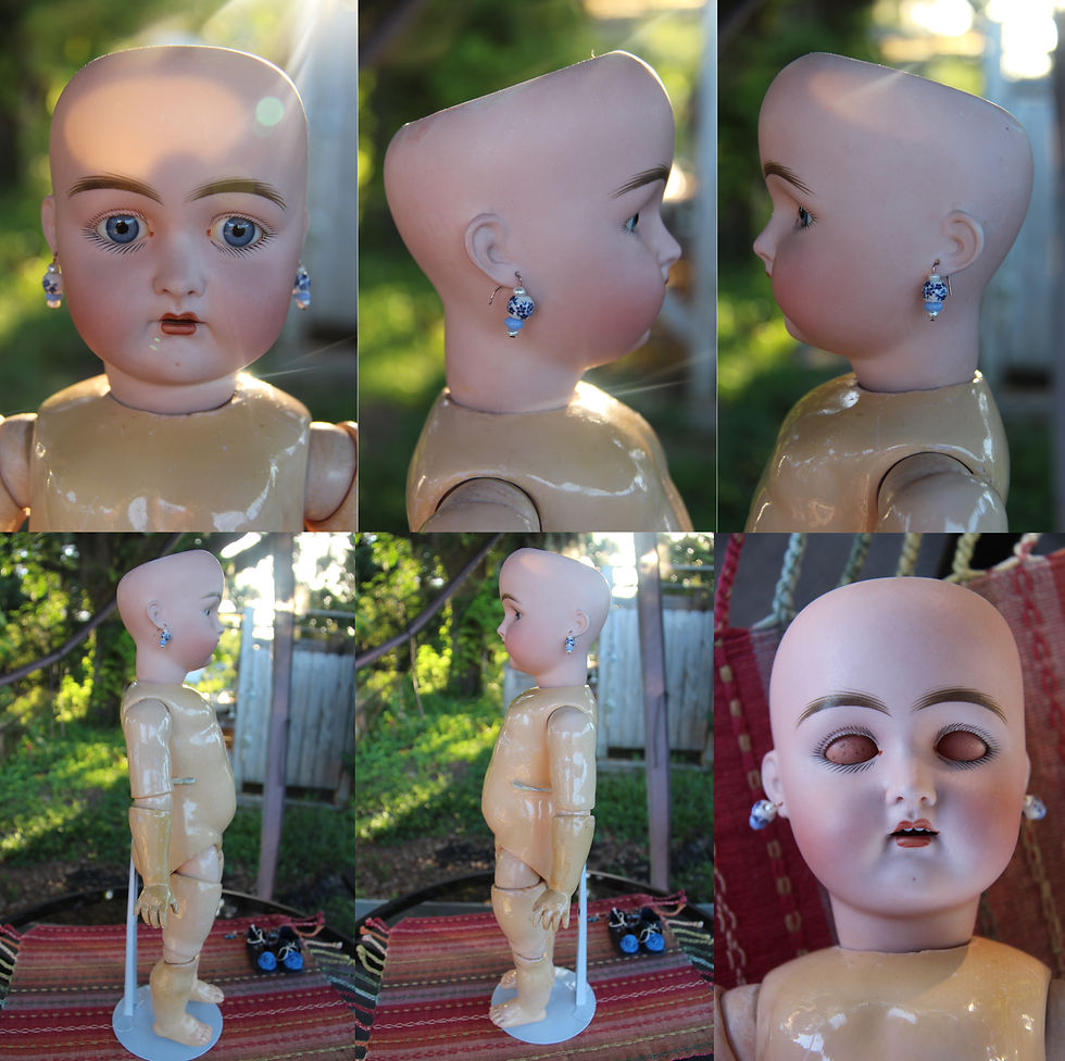 Thumbnail: Antique Kammer Reinhardt K&R 192 Doll 21.5" Bisque Blue Sleep Eyes Early Body