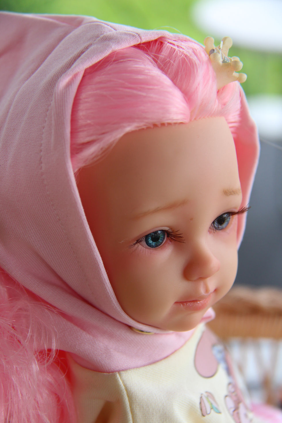 Thumbnail: 13"OOAK Catalina Doll PINK by iCukla–Custom Art Doll with Different-Colored Eyes