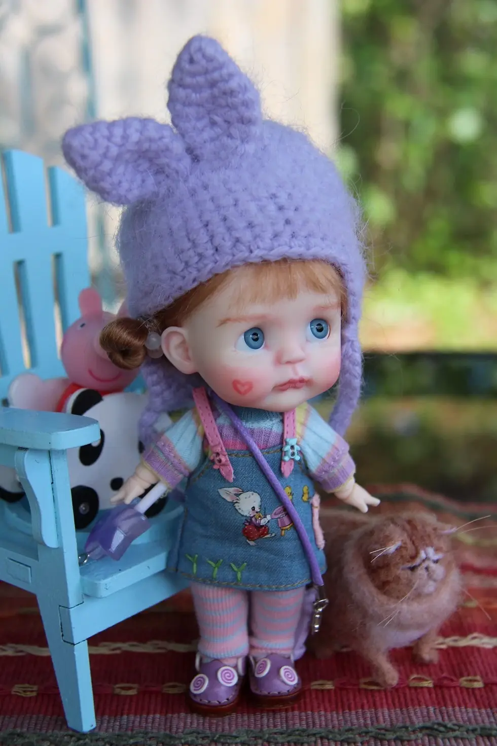 Thumbnail: Little Palm Darling LILU by iCukla 5"/13cm Tiny Articulated Resin Doll Blue Eyes