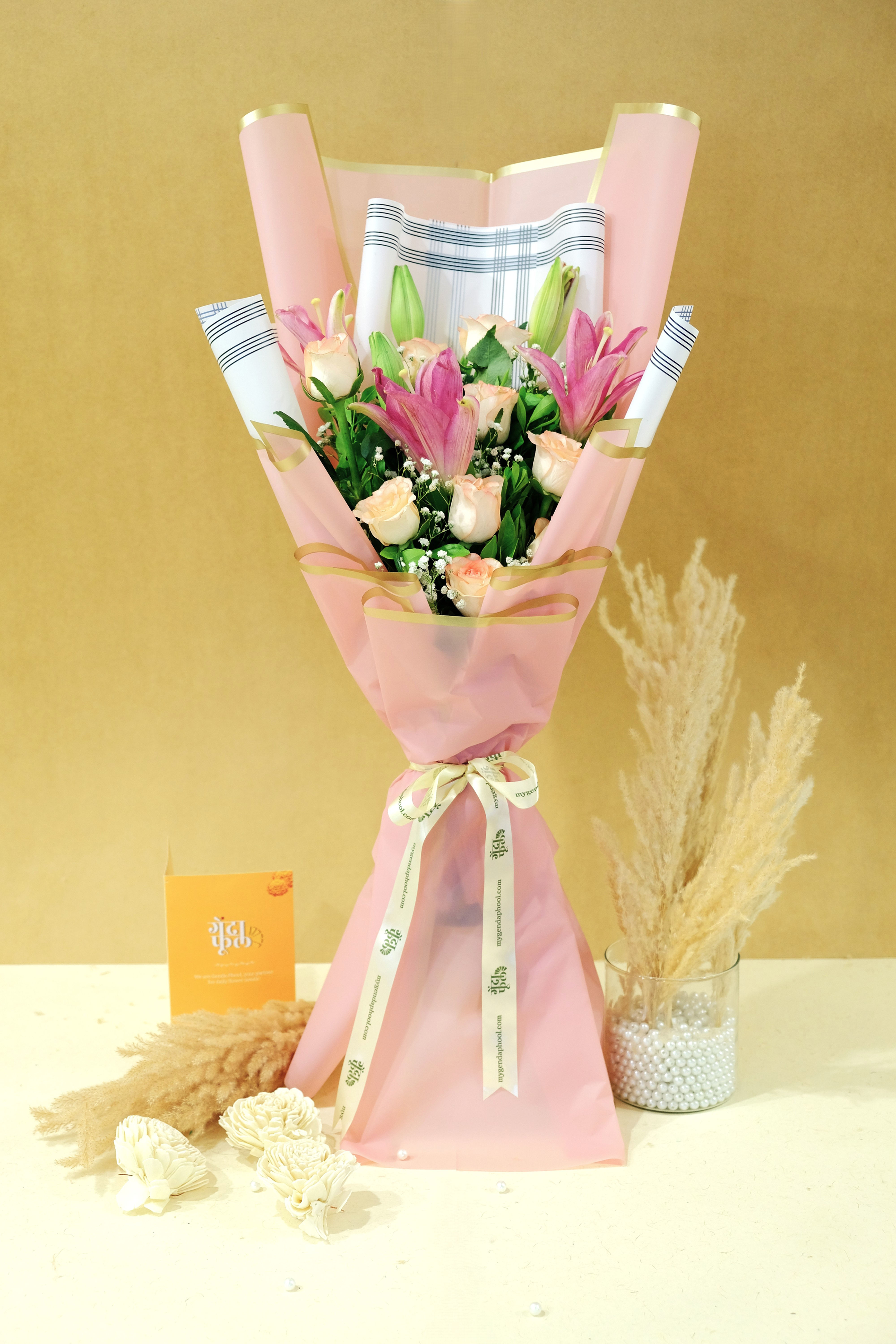 Pink Lily & Jumilia Rose Bouquet