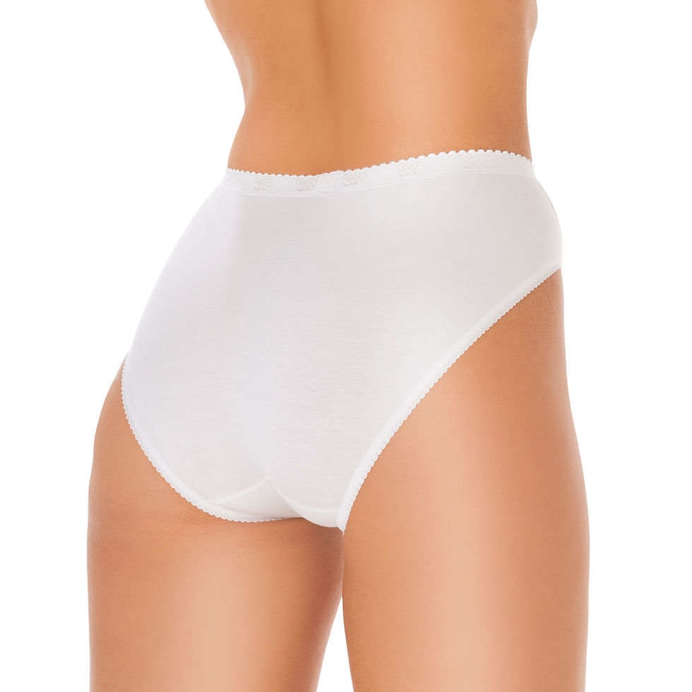 Thumbnail: Wysteria Lane Cotton Comforts Women’s High Leg Lace Briefs 3 Pack