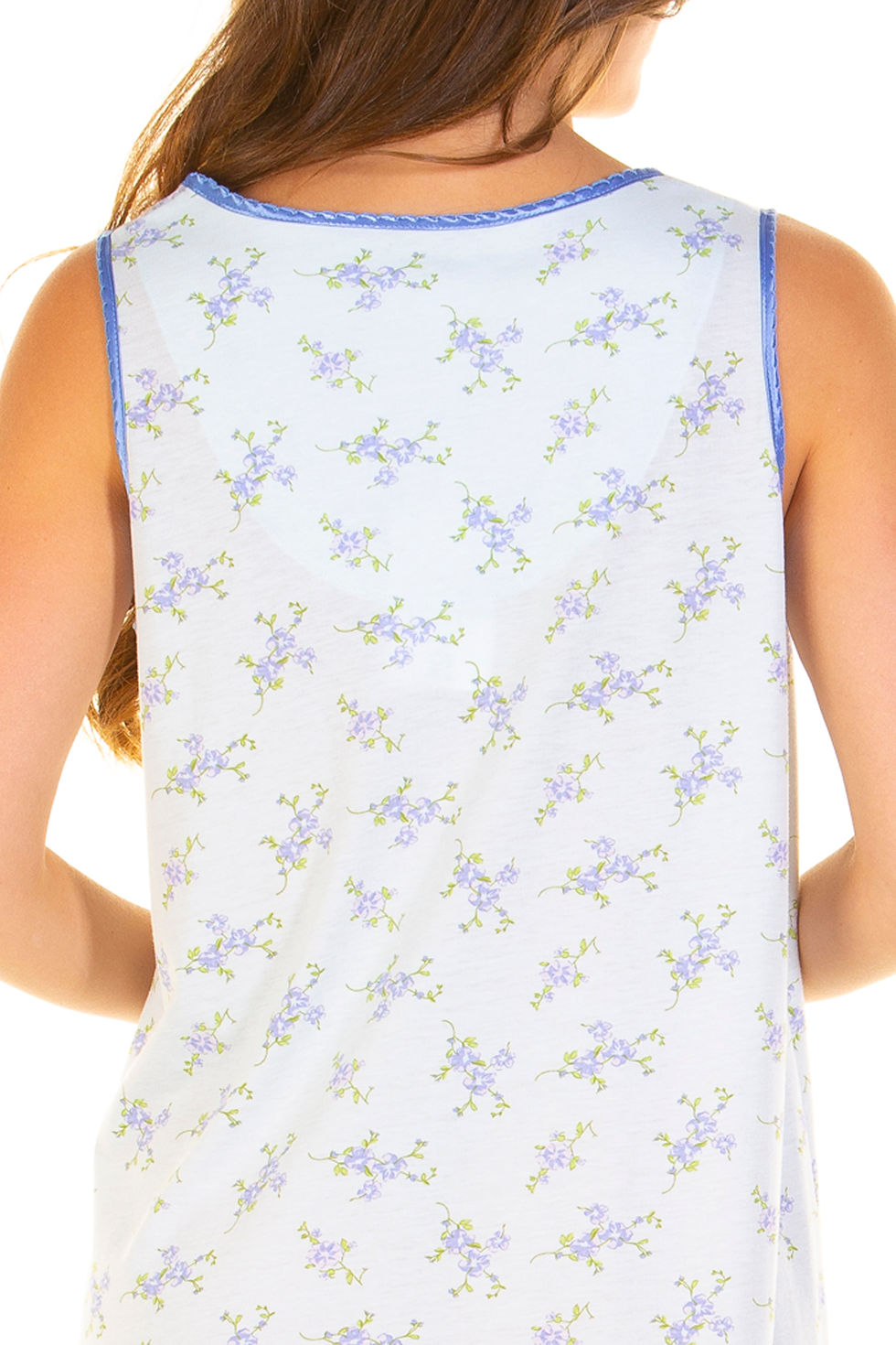 Thumbnail: La Marquise Womens Cotton Rich Jersey Floral Sleeveless Nightdress