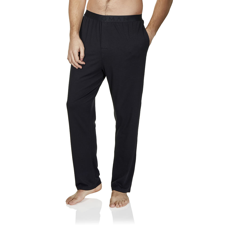 Thumbnail: Haigman Men’s 2 Pack Bamboo Pima Cotton Soft Stretch Pyjama Bottoms