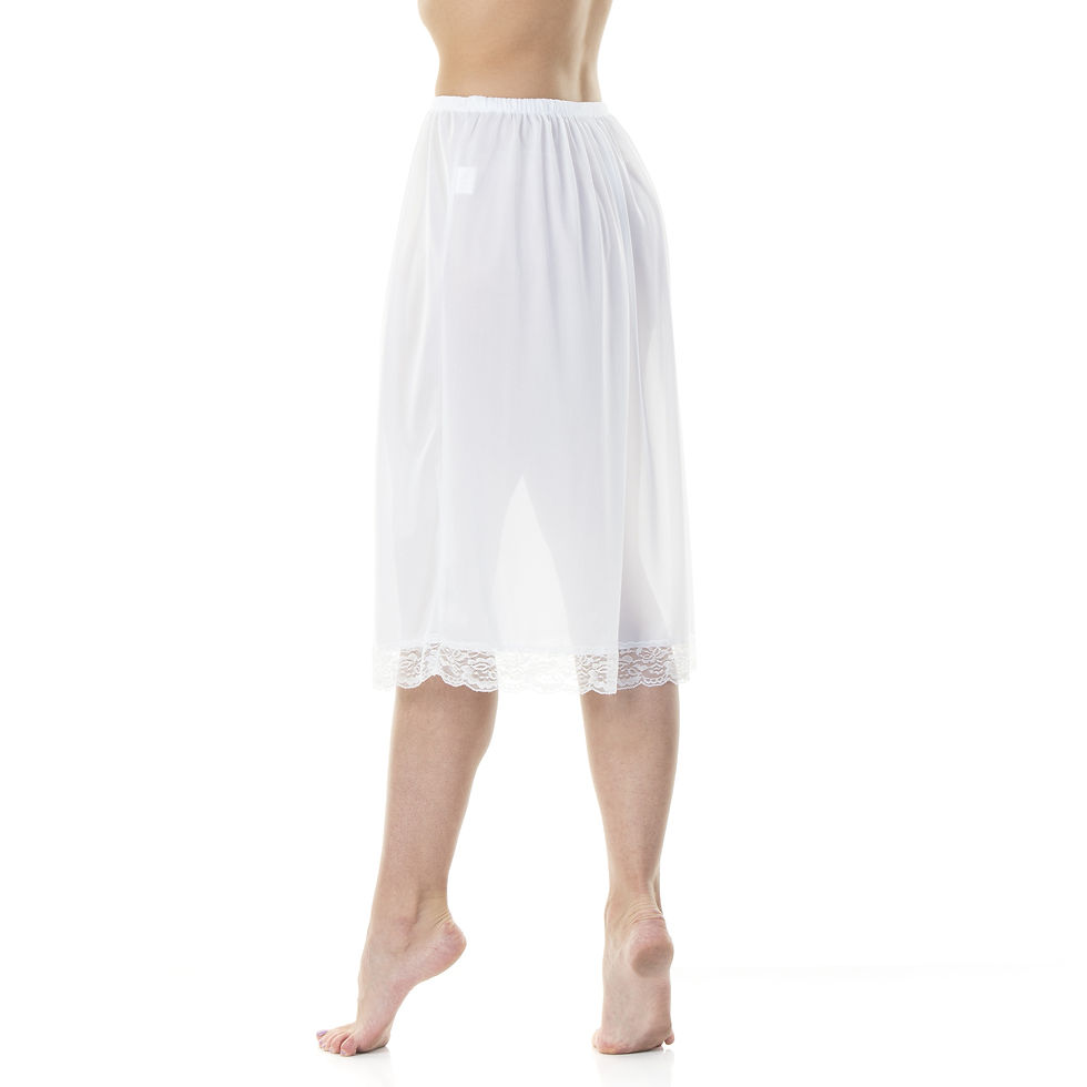 Thumbnail: La Marquise Women’s 27" (68 cm) Lace Trim Half Slip – 2 Pack | White or Black