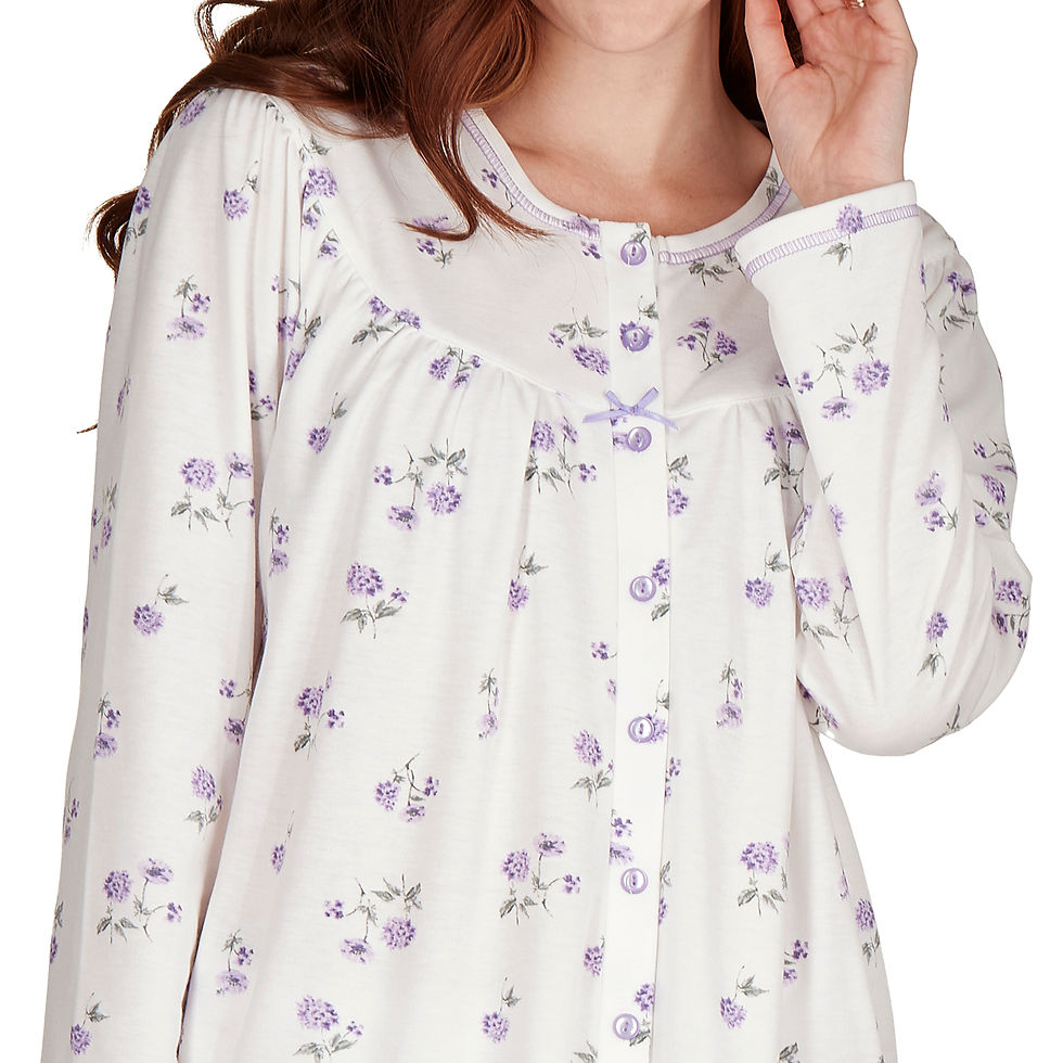 Thumbnail: La Marquise Women’s Button Through Cuddleknit® Brushed Floral Pyjama Set