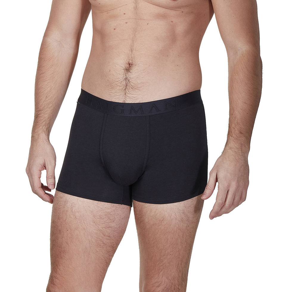 Thumbnail: Haigman Men’s 4 Pack Bamboo & Long-Staple Cotton Boxer Trunks, Ultra Soft Breath