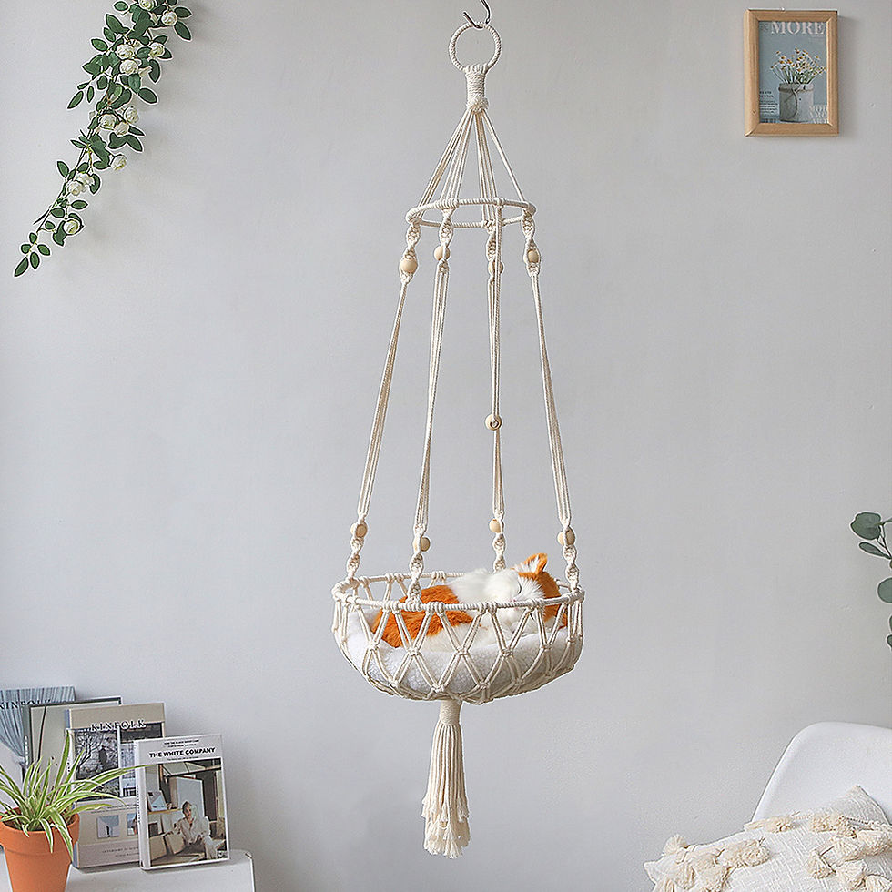 Miniatura: Large Macrame Cat Hammock Hanging Swing Bed