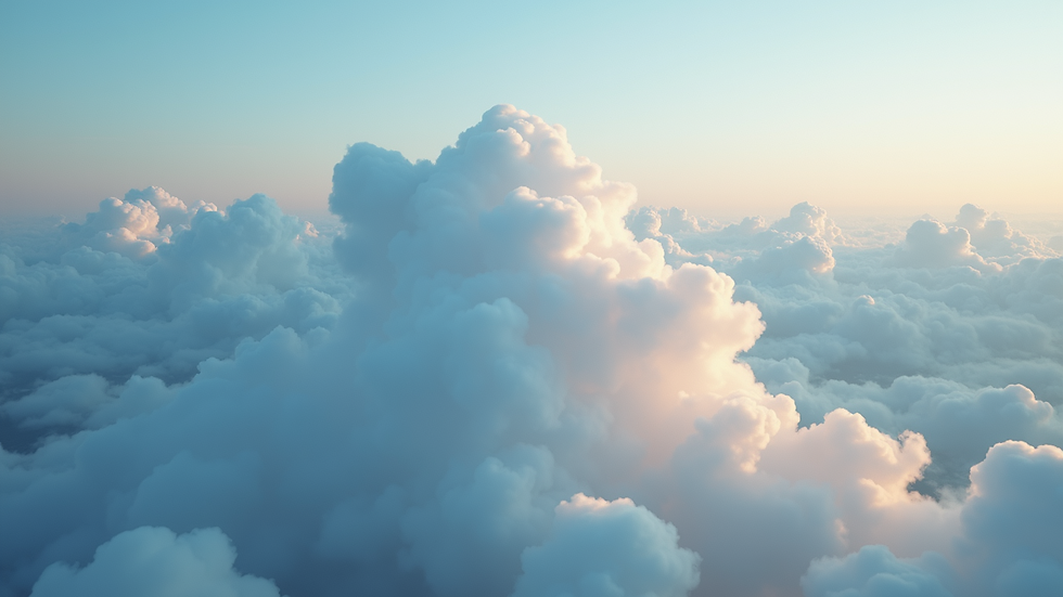 High angle view of a digital cloud representing cost-effective solutions