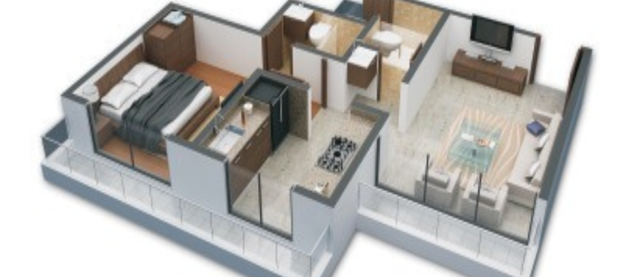 Daytime view of Shanti Luxeria high-rise residential building with shops at the base in Shilphata, Navi Mumbai