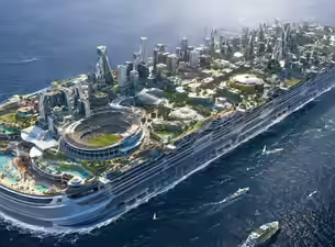 A Floating City Inside a USD16 Billion Megaship That Could House 80000 People
