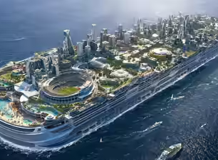 A Floating City Inside a USD16 Billion Megaship That Could House 80000 People